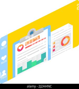 Vektorsymbol für den Bericht zu medizinischen Patientenakten Stock Vektor