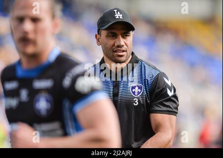 Warrington, England - 27.. März 2022 - Bill Tupou von Wakefield Trinity. Rugby League Betfred Challenge Cup Warrington Wolves vs Wakefield Trinity im Halliwell Jones Stadium, Warrington, Großbritannien Dean Williams Stockfoto