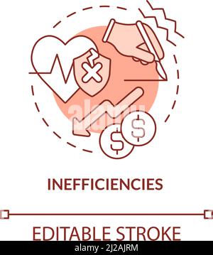 Ineffizienzen Terrakotta-Konzept-Symbol Stock Vektor