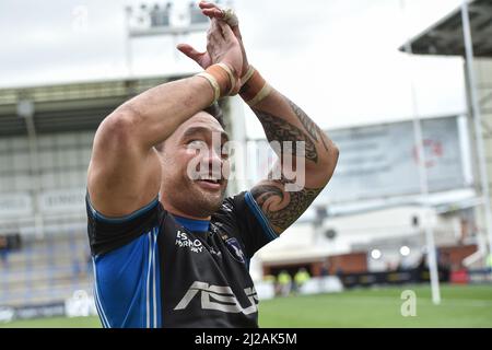 Warrington, England - 27.. März 2022 - Tinirau Arona von Wakefield Trinity. Rugby League Betfred Challenge Cup Warrington Wolves vs Wakefield Trinity im Halliwell Jones Stadium, Warrington, Großbritannien Dean Williams Stockfoto