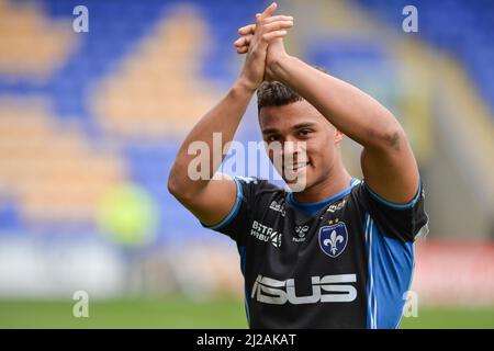 Warrington, England - 27.. März 2022 - Wakefield Trinity's Corey Hall. Rugby League Betfred Challenge Cup Warrington Wolves vs Wakefield Trinity im Halliwell Jones Stadium, Warrington, Großbritannien Dean Williams Stockfoto