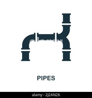 Pipes-Symbol. Einfaches Element aus der Konstruktionssammlung. Creative Pipes Icon für Webdesign, Templates, Infografiken und mehr Stock Vektor