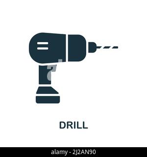 Drill-Symbol. Einfaches Element aus der Konstruktionssammlung. Creative Drill Icon für Webdesign, Vorlagen, Infografiken und mehr Stock Vektor