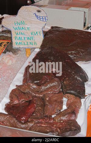 Walfleisch auf dem Markt Stockfoto