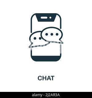 Chat-Symbol. Monochromes, einfaches Chat-Symbol für Vorlagen, Webdesign und Infografiken Stock Vektor