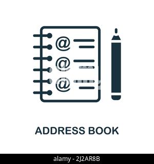 Adressbuchsymbol. Monochromes einfaches Adressbuch-Symbol für Vorlagen, Webdesign und Infografiken Stock Vektor