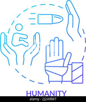 Symbol für das Konzept „Humanity Blue Gradient“ Stock Vektor