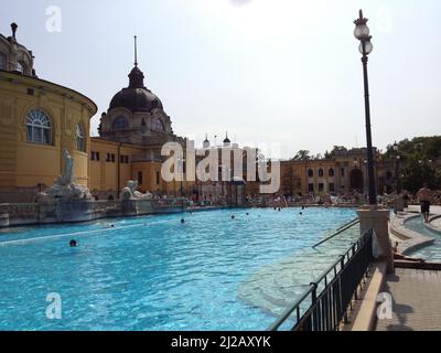 Széchenyi Thermalbad - Budapest - Ungarn Stockfoto