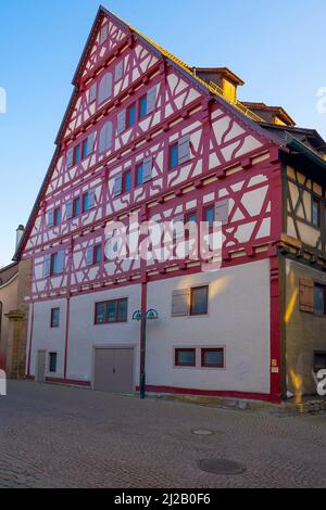 Malerisches Fachwerkhaus ist der Standort des Stadtmuseums Herrenberg im ehemaligen Kornspeicher soll in Zukunft aussehen. Herrenberg ist eine Stadt in Th Stockfoto