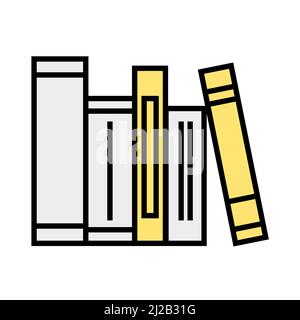Bücher im Regal - flach einfaches Symbol. Stapel von Büchern Vektordarstellung vom Hintergrund isoliert. Stock Vektor