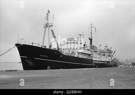 RRS (Royal Research Ship) Discovery, Callao, Lima, Peru. Mai 1980 Stockfoto