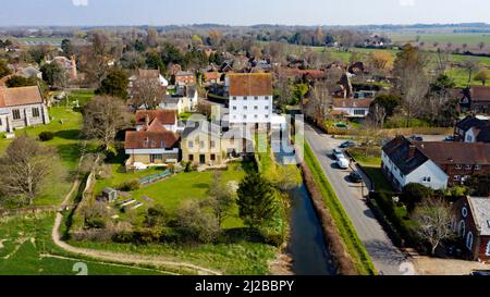 Luftaufnahme des Dorfes Wickhambreaux,. Kent Stockfoto