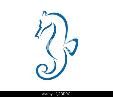 Seitenansicht von Seahorse Silhouette Stock Vektor