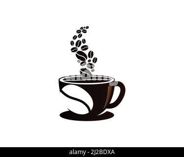 Kaffeebohne mit Becher-Vektor Stock Vektor