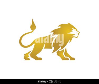 Großer Golden Lion Standing Lion Standing Vector Stock Vektor