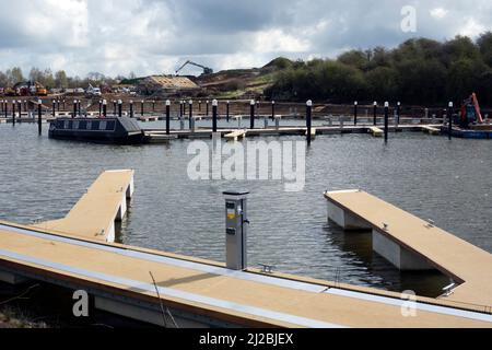 Die Shakespeare Marina während der Bauarbeiten, Stratford-upon-Avon, Warwickshire, England, Großbritannien. März 2022. Stockfoto