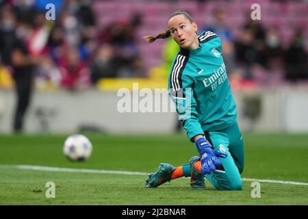 Meline Gerard von Real Madrid während des UEFA WomenÕs Champions League-Spiels zwischen dem FC Barcelona und Real Madrid spielte am 30. März 2022 im Stadion Camp Nou in Barcelona, Spanien. (Foto von Bagu Blanco / PRESSINPHOTO) Stockfoto