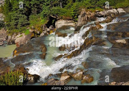 WA21246-00...WASHINGTON - Glacial Creek, der vom White Chuck Glacier in der Wildnis des Glacier Peak absteigt. Stockfoto