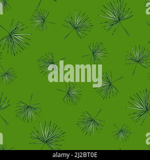 Fan Palm Blätter nahtlose Muster.Vintage tropischen Zweig in Gravur-Stil. Handgezeichnetes Texturbelaub für Stoff, Tapete, Textil, Print, Wrappin Stock Vektor