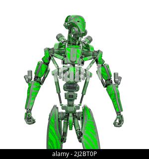 Mega Drohne Soldat Roboter, 3d-Illustration Stockfoto