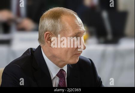 Berlin, Deutschland. 19. Oktober 2016. Der russische Präsident Wladimir Putin hat vor den Verhandlungen der Staats- und Regierungschefs im Normandie-Format in Berlin gesehen. Kredit: SOPA Images Limited/Alamy Live Nachrichten Stockfoto