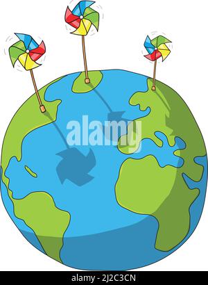 Welt alternative Energie, Vektor-Illustration. Stock Vektor