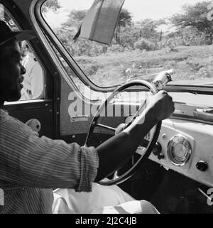 Blick von einem Pressebus auf Curacao ca.: Oktober 1955 Stockfoto