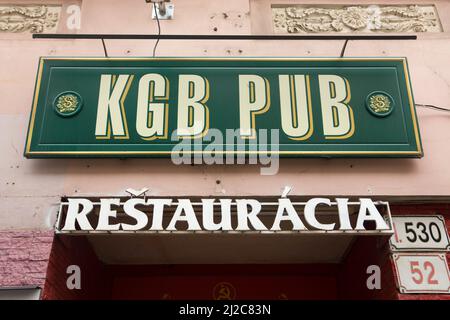 KGB Pub in Bratislava, Slowakei. Stockfoto