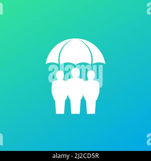 Symbol für Familienversicherung, Vektorgrafik Stock Vektor