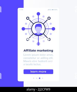 Affiliate Marketing Mobile Banner Design Stock Vektor