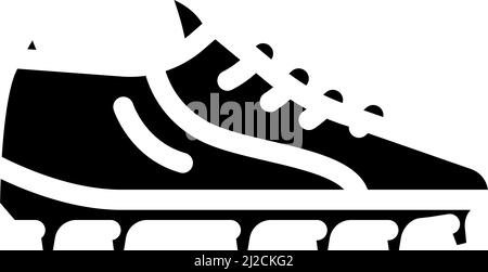 Stiefel Fußballspieler Schuhe Glyphen Symbol Vektor Illustration Stock Vektor