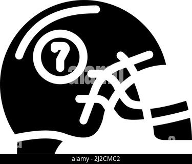 Helm american Football Spieler Glyphe Symbol Vektor-Illustration Stock Vektor