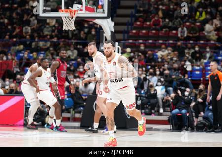 Mailand, Italien. 31. März 2022. Mike James (AS Monaco Basket) während der AX Armani Exchange Milano gegen AS Monaco, Basketball Euroleague Championship in Mailand, Italien, März 31 2022 Quelle: Independent Photo Agency/Alamy Live News Stockfoto