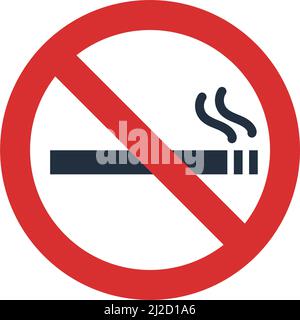 Kein Rauchsignal, Symbol. Vektorgrafik Illustrator. Stock Vektor