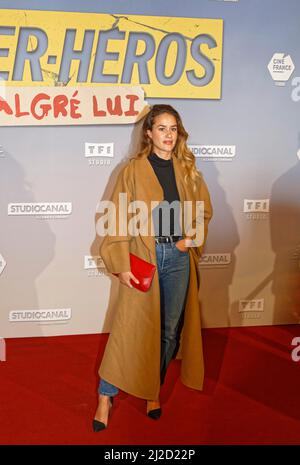 Paris, Frankreich. Am 31. Januar 2022 nahm Alice David an der Super Heros Malgre Lui Premiere am 31 2022. Januar im Grand Rex Teil Stockfoto