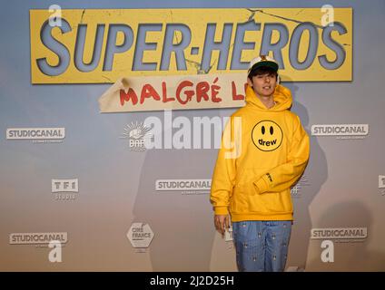 Paris, Frankreich. Am 31. Januar 2022 nahm Loup an der Super Heros Malgre Lui Premiere am 31 2022. Januar im Grand Rex Teil Stockfoto