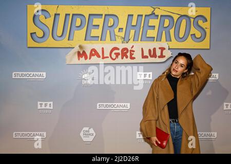 Paris, Frankreich. Am 31. Januar 2022 besuchte Alice David die Premiere der Super Heros Malgre Lui am 31 2022. Januar im Grand Rex Cinema Paris Stockfoto