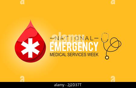 National Emergency Medical Services Woche. Gesundheit und medizinisches Bewusstsein für Banner, Poster, Karten und Hintergrunddesign. Stock Vektor