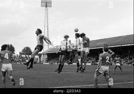 Fußballspiel, Reading gegen Blackpool, Endergebnis 1-0 bis Reading. Liga-Division drei.17. August 1985. Stockfoto
