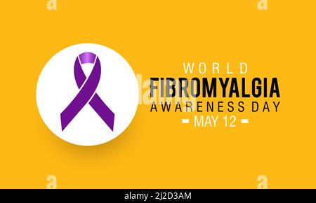 Bewusstsein Für Fibromyalgie In Der Welt. Mai 12 macht auf Fibromyalgie-Konzept für Banner, Poster, Karten und Hintergrunddesign aufmerksam. Stock Vektor