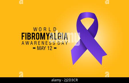 Bewusstsein Für Fibromyalgie In Der Welt. Mai 12 macht auf Fibromyalgie-Konzept für Banner, Poster, Karten und Hintergrunddesign aufmerksam. Stock Vektor