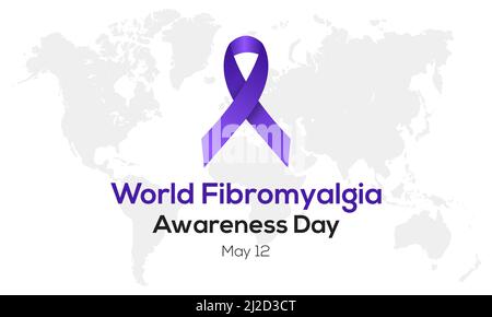 Bewusstsein Für Fibromyalgie In Der Welt. Mai 12 macht auf Fibromyalgie-Konzept für Banner, Poster, Karten und Hintergrunddesign aufmerksam. Stock Vektor