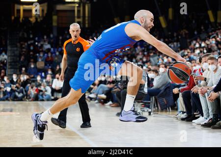 BARCELONA - MÄR 25: Nick Calathes in Aktion während des Euroleague-Spiels von Turkish Airlines zwischen dem FC Barcelona und Fenerbahce SK Istambul im Palau Stockfoto