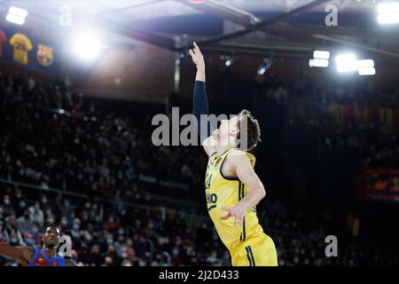 BARCELONA - MÄR 25: Jan Vesely in Aktion während des Euroleague-Spiels von Turkish Airlines zwischen dem FC Barcelona und Fenerbahce SK Istambul im Palau Bla Stockfoto