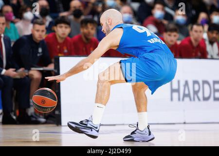 BARCELONA - MÄR 25: Nick Calathes in Aktion während des Euroleague-Spiels von Turkish Airlines zwischen dem FC Barcelona und Fenerbahce SK Istambul im Palau Stockfoto