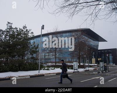 Moskau, Russland. 31. März 2022. Blick auf die Gebäude des Gewerbeparks Krylatsky Hills. Kredit: SOPA Images Limited/Alamy Live Nachrichten Stockfoto