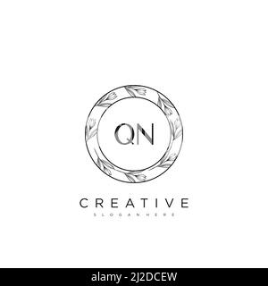 QN Anfangsbuchstabe Blume Logo Vorlage Vektor Premium-Vektor Stock Vektor