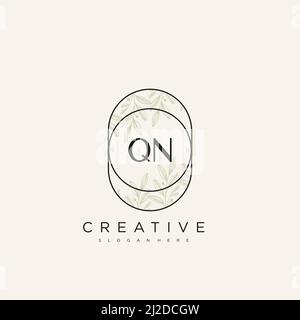 QN Anfangsbuchstabe Blume Logo Vorlage Vektor Premium-Vektor Stock Vektor