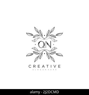 QN Anfangsbuchstabe Blume Logo Vorlage Vektor Premium-Vektor Stock Vektor