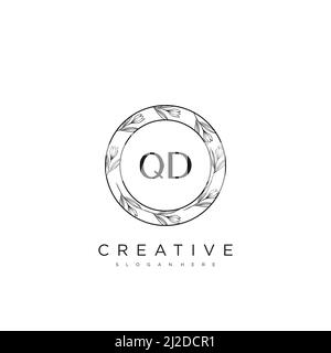 QD Anfangsbuchstabe Blume Logo Vorlage Vektor Premium-Vektor Stock Vektor
